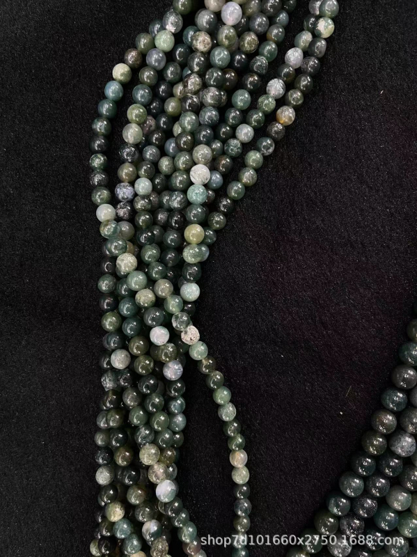 Moss agat slobodne perle, okrugle perle, 8 mm, za izradu DIY nakita, prirodni kamen, poluproizvodi