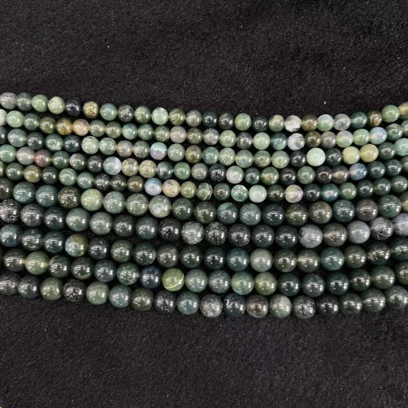 Moss agat slobodne perle, okrugle perle, 8 mm, za izradu DIY nakita, prirodni kamen, poluproizvodi