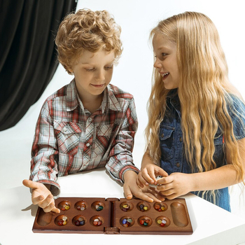 Joc de masă din lemn cu cărți și puzzle pentru dezvoltare cognitivă și coordonare mână-ochi