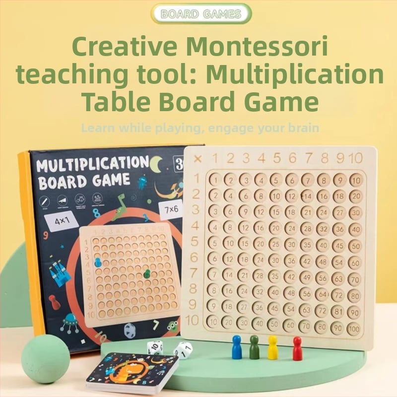 Drevená tabuľka násobenia 9x9 pre Montessori a skoré vzdelávanie, matematická hra v farebnom balení, vek 7–14 a 15–35