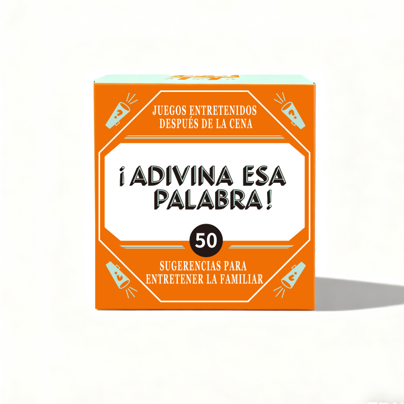 Karte za društvenu igru za after-dinner zabavu, noćne igre i zagonetke; materijal: papir; pakiranje: šarena kutija; pogodno za dobne skupine 4–6, 7–14 i 15–35; uključuje video vodič; za upotrebu u trgovačkom centru