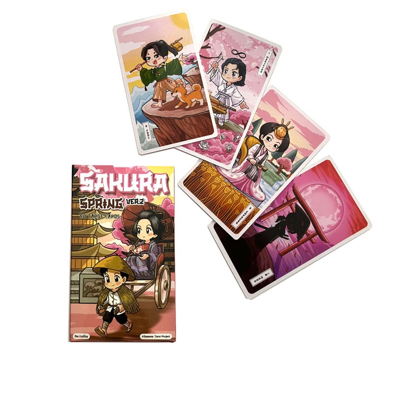 Tarot karta Sakura Spring — 350 g/m² premazani papir, karta za društvenu igru, dobna skupina 15–35 godina
