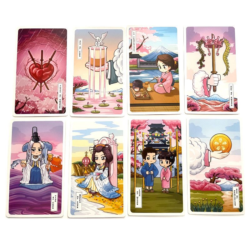 Tarot karta Sakura Spring — 350 g/m² premazani papir, karta za društvenu igru, dobna skupina 15–35 godina
