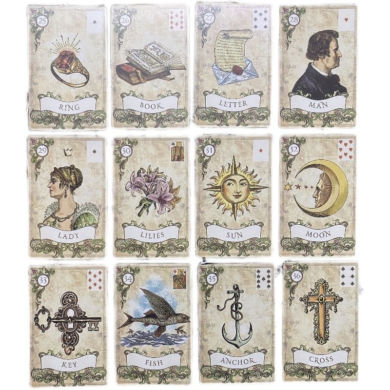 Lenormand društvena igra, papir s premazom, unutarnja zabava, od 14 godina, intelektualni razvoj