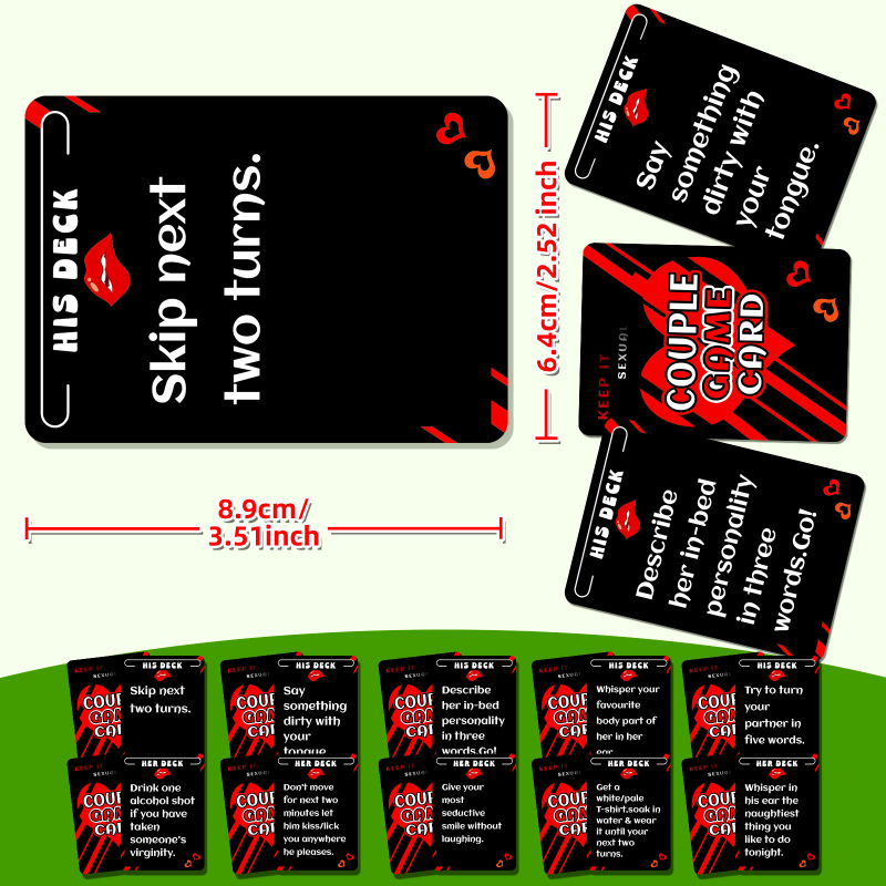 50 de carduri interactive pentru cupluri — Leda tong, carduri din hârtie, întâlniri, ambalaj: cutie, vârsta 15–35