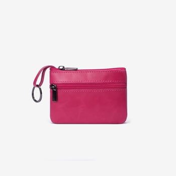 Határokon átnyúló, népszerű mini valódi bőr érmetartó, retró borjúbőr kulcstartó, európai és amerikai stílusú rövid cipzáras érmetartó