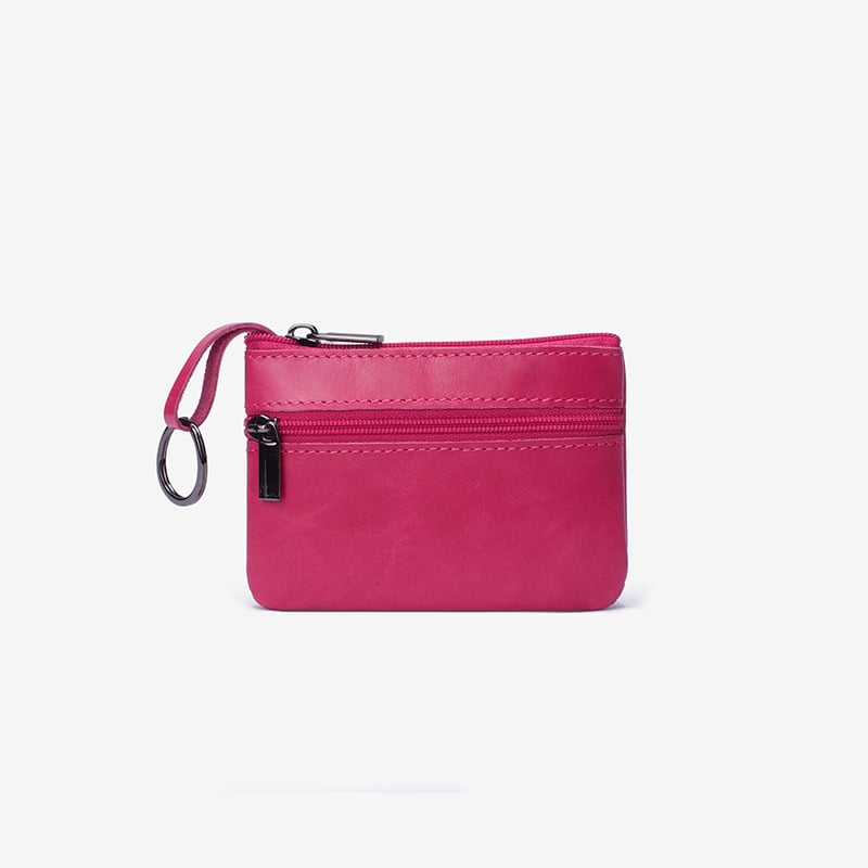 Határokon átnyúló, népszerű mini valódi bőr érmetartó, retró borjúbőr kulcstartó, európai és amerikai stílusú rövid cipzáras érmetartó