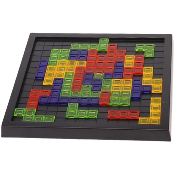Xingtong Joc de masă pentru 4 jucători — strategie pătrată, temă Tetris Gladiator, plastic
