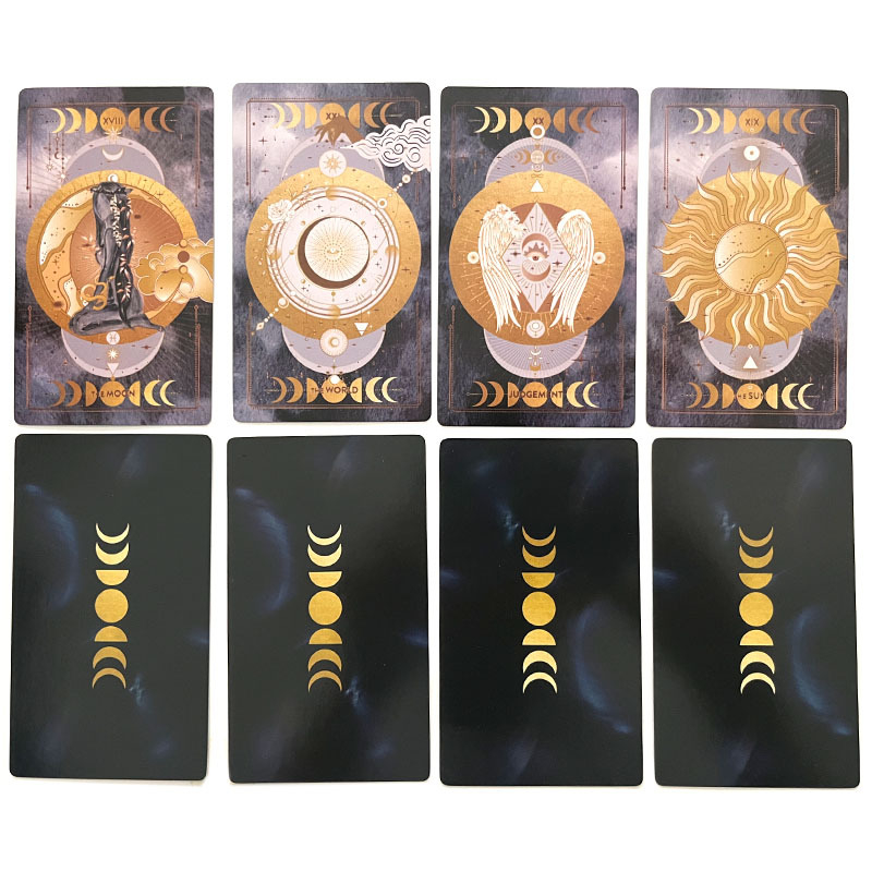 Lucine Tarot Midnight Moon Таро карти • Материал: 350 g покрита хартия • Категория: карти за настолна игра • Подходяща възраст: 15–35 години