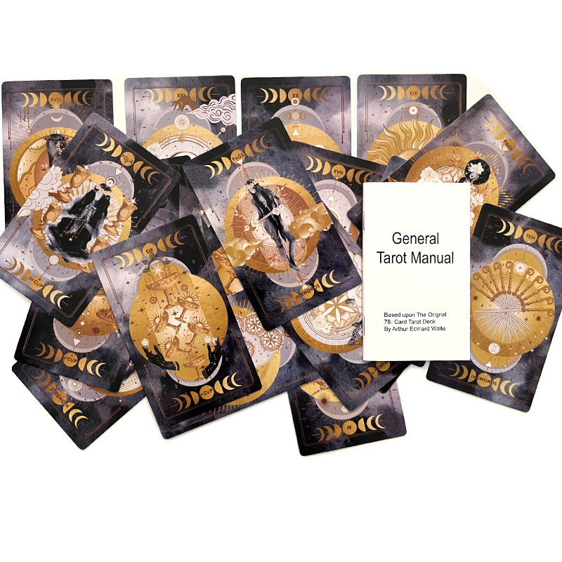 Lucine Tarot Midnight Moon Таро карти • Материал: 350 g покрита хартия • Категория: карти за настолна игра • Подходяща възраст: 15–35 години