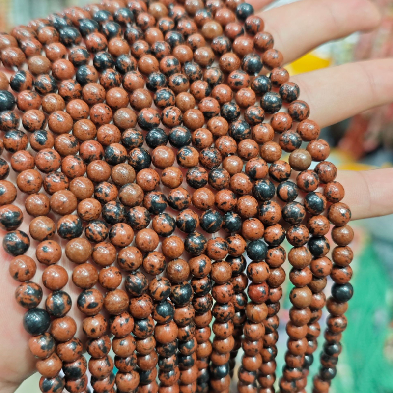 Perle naturale de agat pentru brățară DIY, rotunde, semi-fabricate, șlefuite și lustruite, model 001