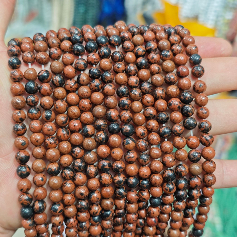 Perle naturale de agat pentru brățară DIY, rotunde, semi-fabricate, șlefuite și lustruite, model 001