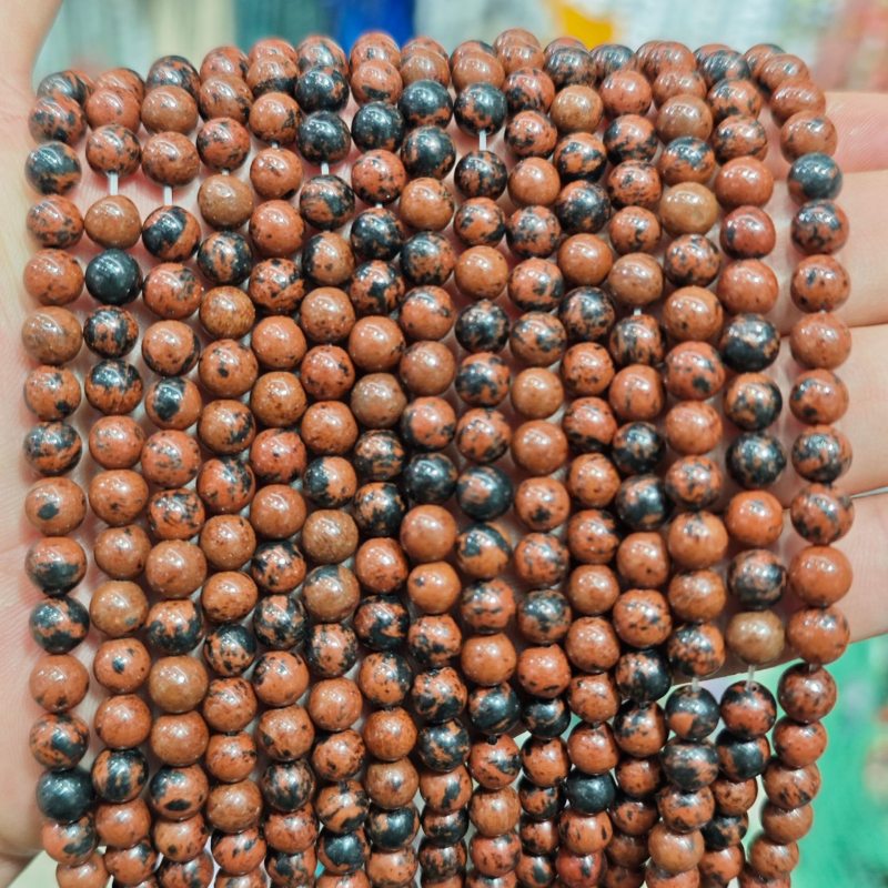 Perle naturale de agat pentru brățară DIY, rotunde, semi-fabricate, șlefuite și lustruite, model 001