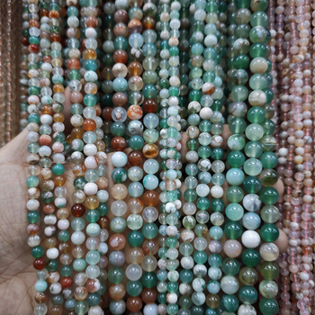 Accesorii pentru bijuterii DIY — Mărgele rotunde de agat cu model Cherry Blossom pentru brățară, suprafețe lustruite și mate, Origine Yiwu, Brand Go to Rui