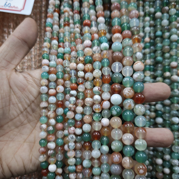 Accesorii pentru bijuterii DIY — Mărgele rotunde de agat cu model Cherry Blossom pentru brățară, suprafețe lustruite și mate, Origine Yiwu, Brand Go to Rui