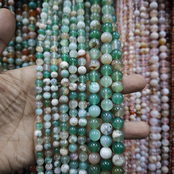 Accesorii pentru bijuterii DIY — Mărgele rotunde de agat cu model Cherry Blossom pentru brățară, suprafețe lustruite și mate, Origine Yiwu, Brand Go to Rui