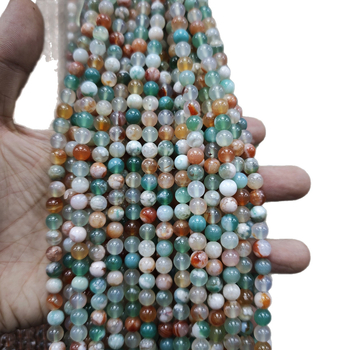 Accesorii pentru bijuterii DIY — Mărgele rotunde de agat cu model Cherry Blossom pentru brățară, suprafețe lustruite și mate, Origine Yiwu, Brand Go to Rui