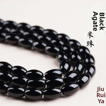 Crne agatne rižaste perle, 6 mm, slobodne perle za DIY nakit, poluproizvodi