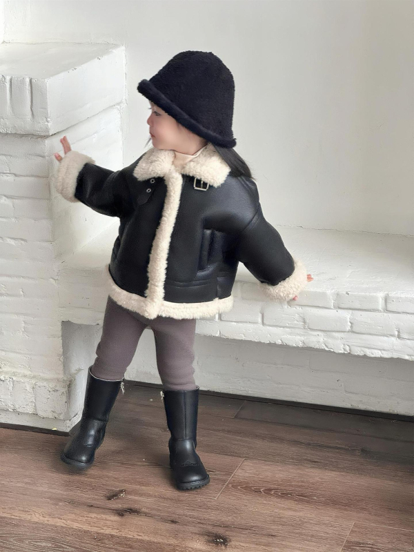 Bērnu ziemas jaka, kokvilnas maisījums, flīsa odere, Korejas stila, 3–8 gadi