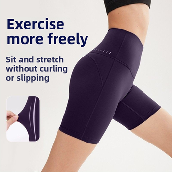 Йога къси панталони за жени с висока талия, лек летен стил, повдигане на ханша, контрол на корема, найлон 80%, дължина ¼, тясна кройка, SINWISS, лято 2025