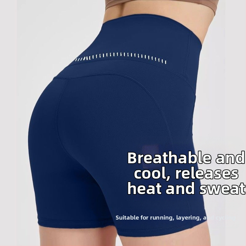 Йога къси панталони за жени с висока талия, лек летен стил, повдигане на ханша, контрол на корема, найлон 80%, дължина ¼, тясна кройка, SINWISS, лято 2025