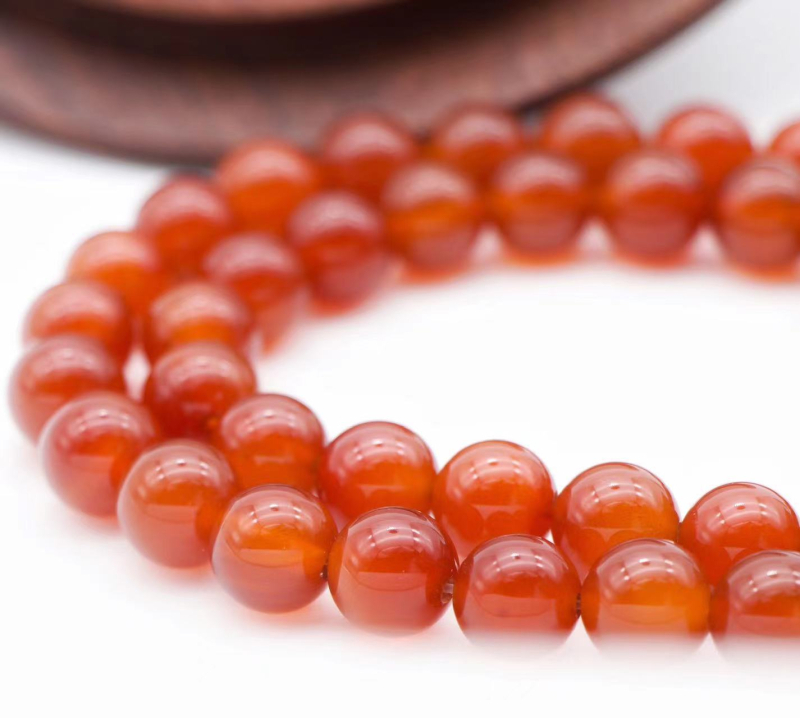 7A ahat perle – ulje-tretirane, okrugle perle za DIY, polugotova set