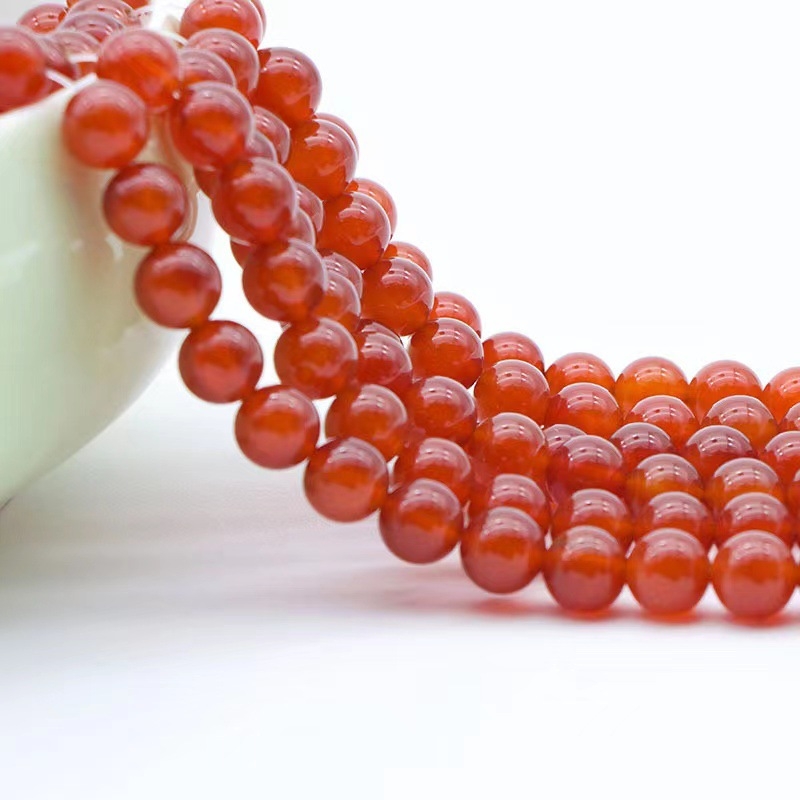 7A ahat perle – ulje-tretirane, okrugle perle za DIY, polugotova set