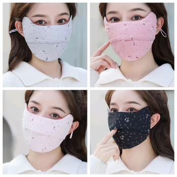 Дамска памучна маска за есен-зима, прахоустойчива, с ушни ленти