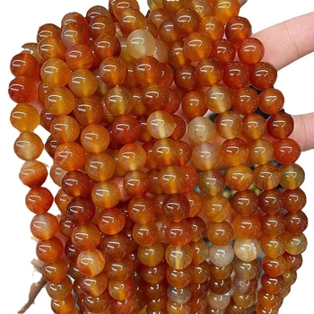 Prirodne crvene ahat kuglice, 8 mm, za DIY izradu nakita