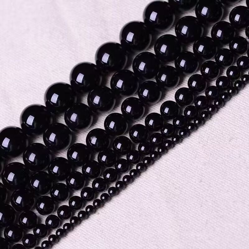 Prirodne crne ahat perle za DIY nakit, perle za narukvicu, poluproizvodi