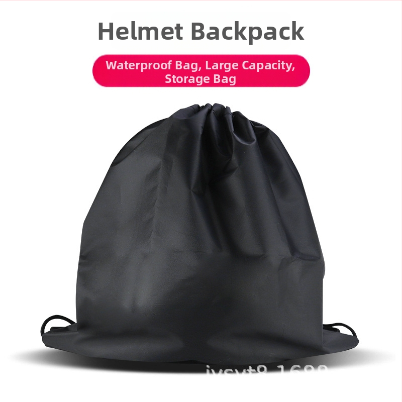 Hátizsák-stílusú sisaktáska, Naidun Bao, poliészter, húzózsinóros zárás, porvédő, motoros, sí- és sportsisakokhoz