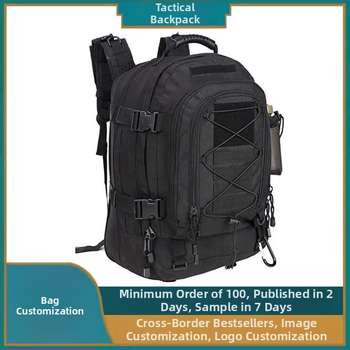 Kamuflázs taktikai sporttáska hegymászásra, túrázásra és kerékpározásra - vízlepergető, nagy kapacitású, Oxford anyag, ívelt vállpántok