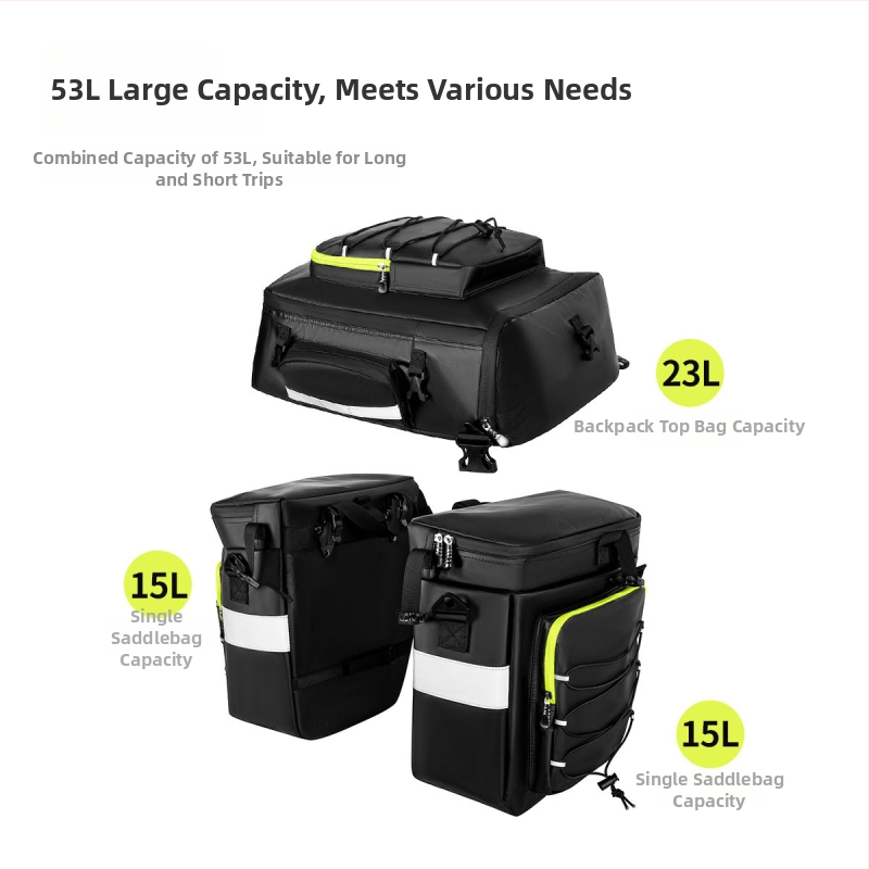 Cyklistická pannier taška, 65 L kapacita, polyesterový materiál, vodeodolná, multifunkčná cestovná taška, model YA675