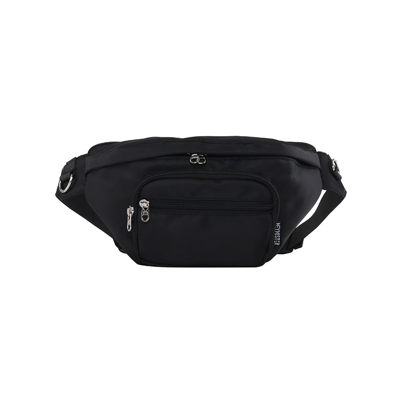 Vyrų krūtinės krepšys su juosta - gatvės stilius, nailonas, užtrauktukas, horizontalaus kvadrato forma, raidžių raštas