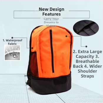 Futballhoz tervezett sport hátizsák, vízálló Oxford anyag, lélegző, bővíthető kapacitás