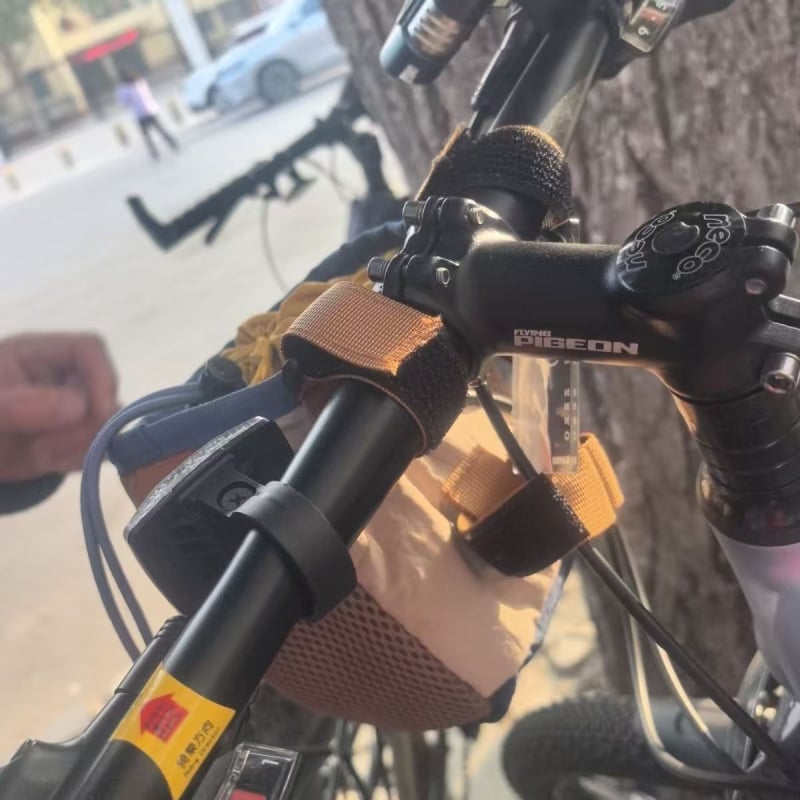 Предна чанта за кормило за велосипед и електрически мотоциклет с отделение за вода, полиестер, модел DF168-0203, с вътрешна подплата