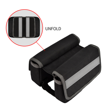 Двустранна чанта за велосипед за горна тръба, водоустойчива, с сгъваема чанта за седалка, модел Gj-1068, капацитет под 20 л