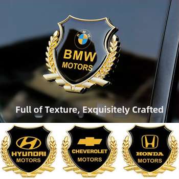 Yasdi Auto nálepka z hliníkovej zliatiny – 3D Wheat Ear, Model + Všeobecný vzor, Lepiaca montáž, Kód produktu 200