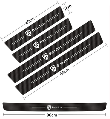 Προστατευτικό μαρσπιέ πόρτας General Motors, αυτοκόλλητο 5 τεμαχίων από ανάγλυφο δέρμα άνθρακα, πεντάλ καλωσορίσματος, διακοσμητική ταινία χαρακτήρων κινουμένων σχεδίων, ανθεκτικό στις γρατσουνιές