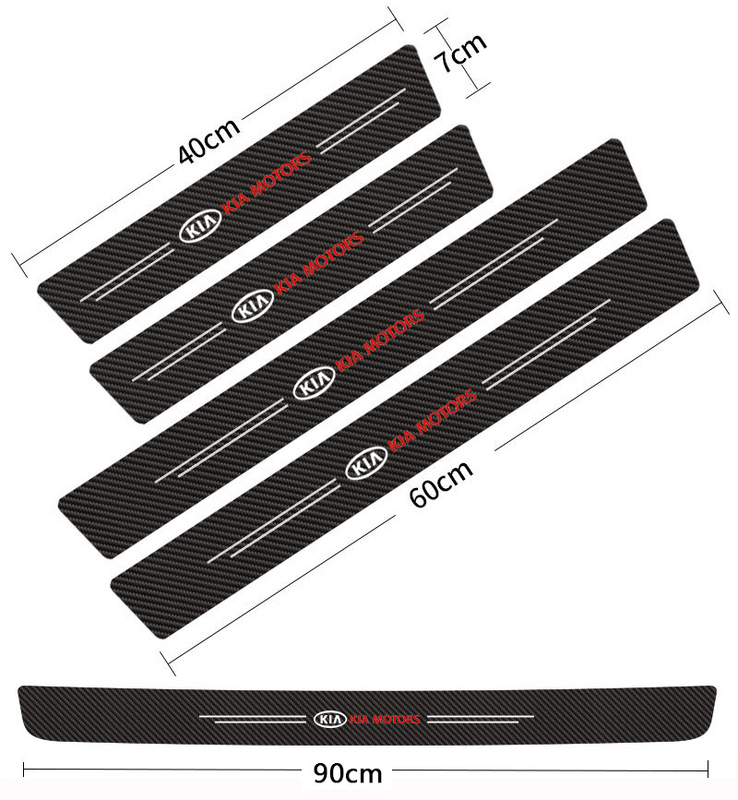 Προστατευτικό μαρσπιέ πόρτας General Motors, αυτοκόλλητο 5 τεμαχίων από ανάγλυφο δέρμα άνθρακα, πεντάλ καλωσορίσματος, διακοσμητική ταινία χαρακτήρων κινουμένων σχεδίων, ανθεκτικό στις γρατσουνιές