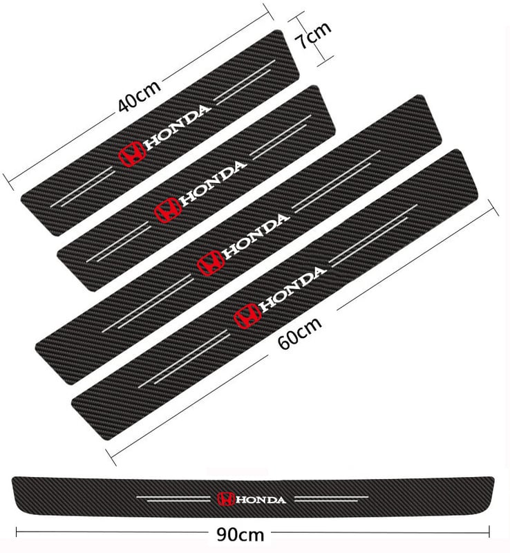 Προστατευτικό μαρσπιέ πόρτας General Motors, αυτοκόλλητο 5 τεμαχίων από ανάγλυφο δέρμα άνθρακα, πεντάλ καλωσορίσματος, διακοσμητική ταινία χαρακτήρων κινουμένων σχεδίων, ανθεκτικό στις γρατσουνιές