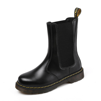 Chelsea čizme za parove, unisex, gornji dio od prave kože, gumena potplata, srednja visina potkoljenice, okrugli vrh prsta