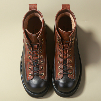 Ghete Martin pentru bărbați – înălțire a înălțimii, stil vintage, din piele naturală de vită, talpă din spumă de cauciuc, șiret pe față, stil clasic