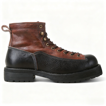 Ghete Martin pentru bărbați – înălțire a înălțimii, stil vintage, din piele naturală de vită, talpă din spumă de cauciuc, șiret pe față, stil clasic