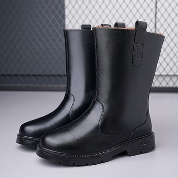 Pánske zimné topánky z pravej kože, nepremočiteľné a protisklzú, teplá podšívka, vrchný materiál z dvojitej hovädzej kože, výška topánky po lýtko do polovice