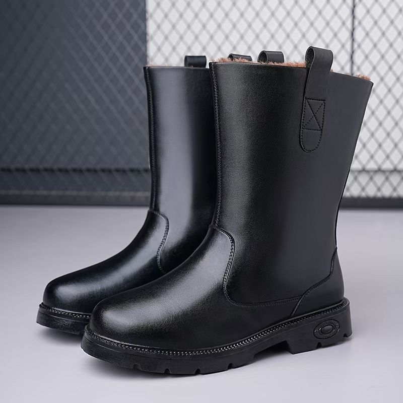 Pánske zimné topánky z pravej kože, nepremočiteľné a protisklzú, teplá podšívka, vrchný materiál z dvojitej hovädzej kože, výška topánky po lýtko do polovice