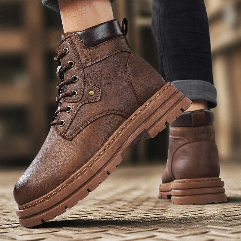 Vyrų aukštų Martinsų batų, PU viršus, apvali nosis, guma putų padas, vidinė medžiaga audinys