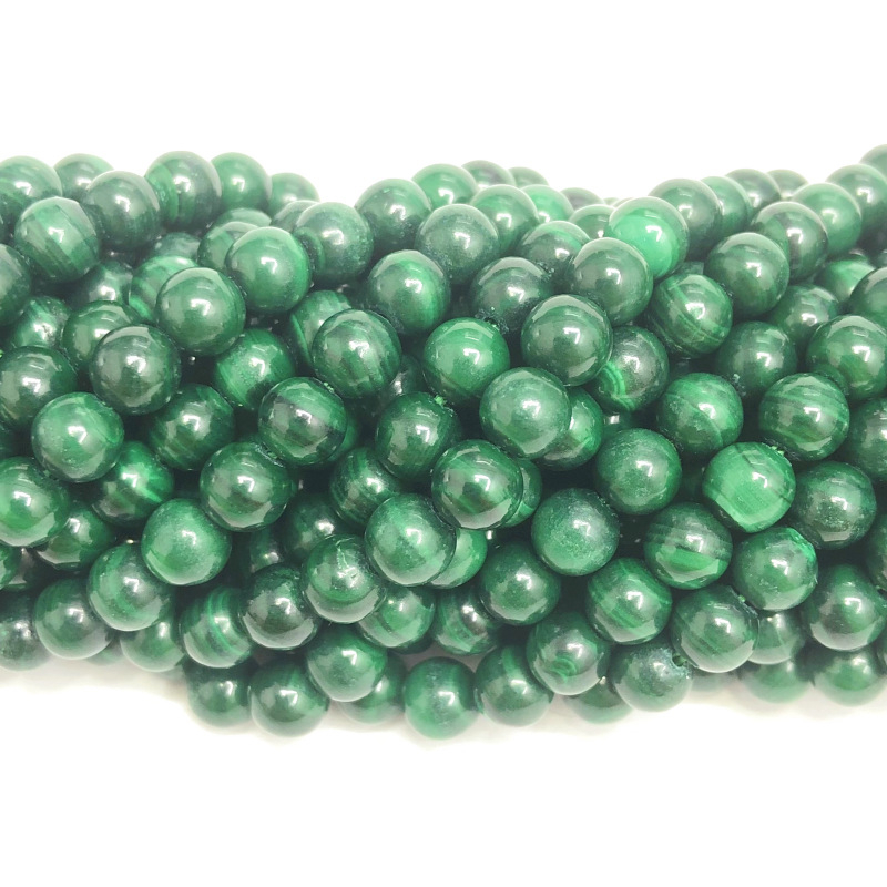 Prirodne malahitne okrugle perle, labave perle, poluproizvod za DIY narukvicu i ogrlicu, s agatnim perlama, promjer 6 mm