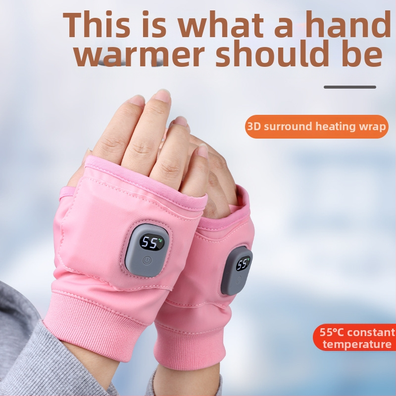 Elektrinės šildymo pirštinės su USB — Lycra‑super fiber, puspirštinės, unisex, Ks, Sl205