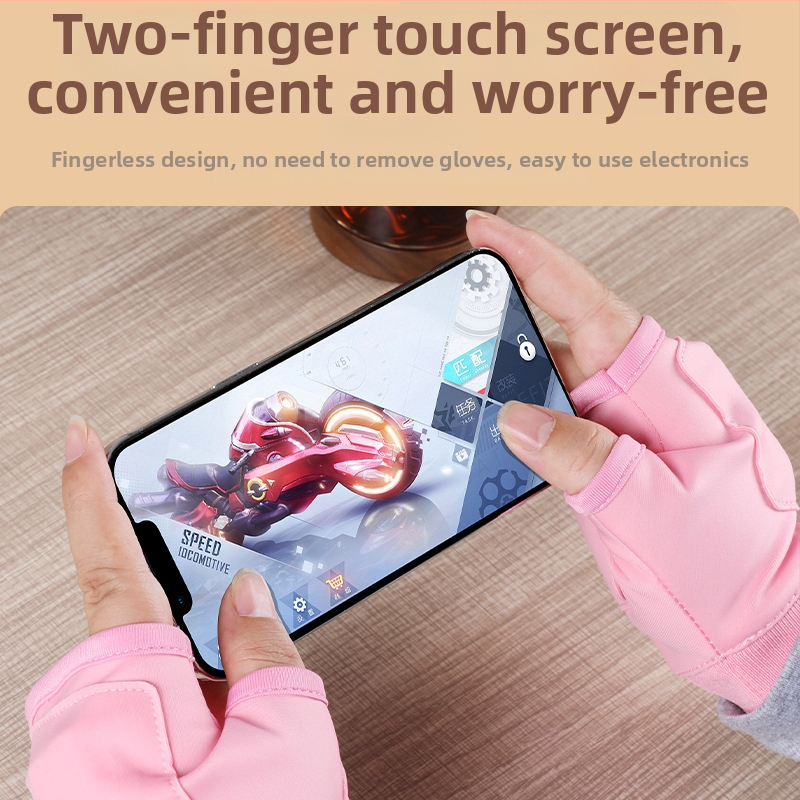 Elektrinės šildymo pirštinės su USB — Lycra‑super fiber, puspirštinės, unisex, Ks, Sl205